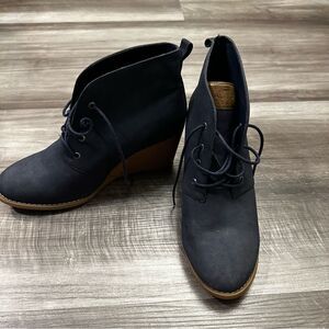 Nautica Boots Women's Blue Ankle Suede Wedge Casual Fashion Booties size 11